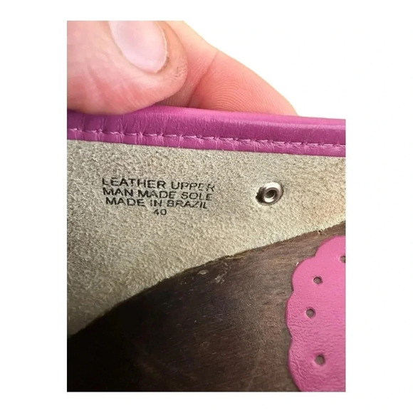 Hanna Andersson Leather Pink Floral Clogs womens size 40 - Picture 9 of 10